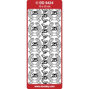 Stickers med krans og 25-tal slv